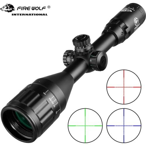 FIRE WOLF3-9X50Hunting Tactical Rifle Scope Green Blue Red Dot Illuminated Reticle Sniper Optical Sight Spotting scope for rifle