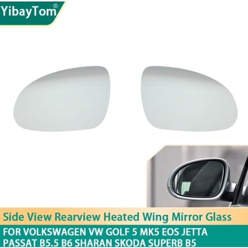 Rearview Heated Replacement Mirror Glass For Volkswagen VW Golf 5 Mk5 GTI EOS Jetta Passat Sharan For Skoda Superb B5 2002-2008
