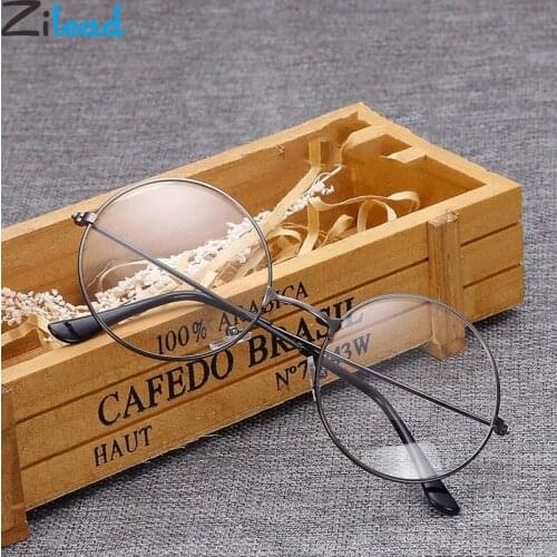 Zilead Metal Finished Myopia Glasses Round Nearsighted Eyeglasses Men Women Shortsighted Eyewear With Diopter -1.0to -4.0