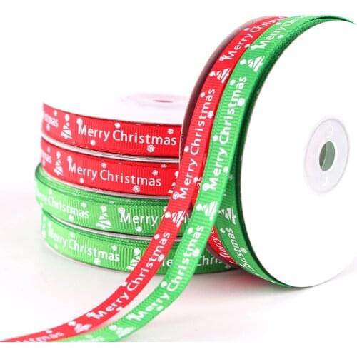 1Roll 22M*1cm Christmas Ribbon Grosgrain Decorative Christmas Gifts Wrapping Ribbon Bags Box Packing Satin Ribbon Handicrafts