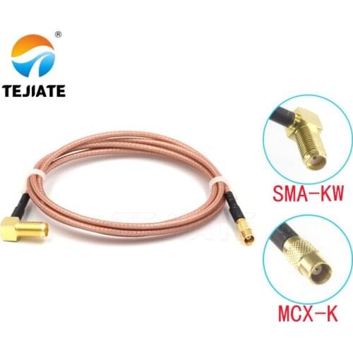 1PCS TEJIATE Adapter Cable MCX To SMA Type MCXK Convert SMAKW 8-90CM 1M 1.5M 2M Length Connector RG316 Wire