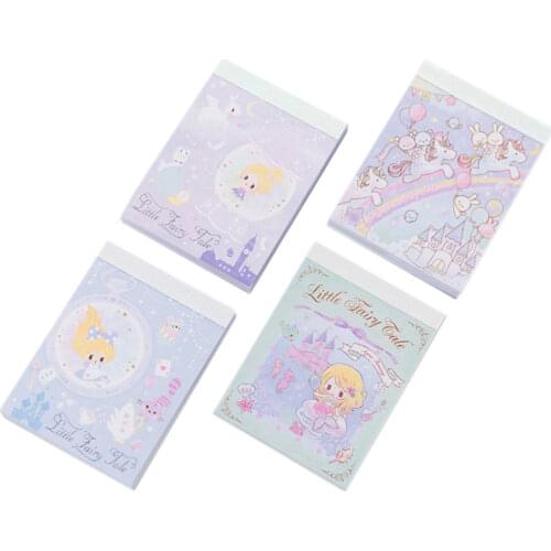 1pack/lot Cartoon Mermaid Alice Princess Kawaii Memo Pad Sticky Notes Rainbow Castle Sticker Notes Gift for Student