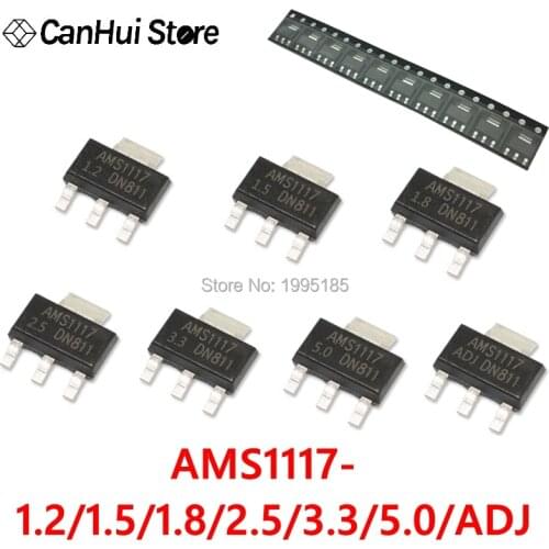10PCS AMS1117 AMS1117-3.3V AMS1117-ADJ AMS1117-1.8 AMS1117-1.2 AMS1117-5.0 AMS1117-2.5 AMS1117-3.3 AMS1117-5.0 AMS1117-1.5