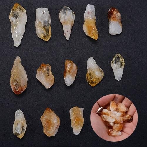 12pcs Natural Citrine Crystal Irregular Bulk Gemstones Home Decoration Crafts for Aquarium Landscape 15mm-30mm