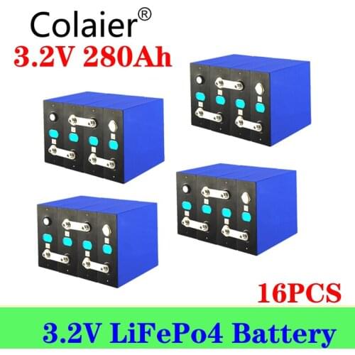 16PCS Colaier 3.2V 280Ah lifepo4 battery DIY 48V 280AH rechargeable battery pack for E-scooter RV Solar Energy storage system