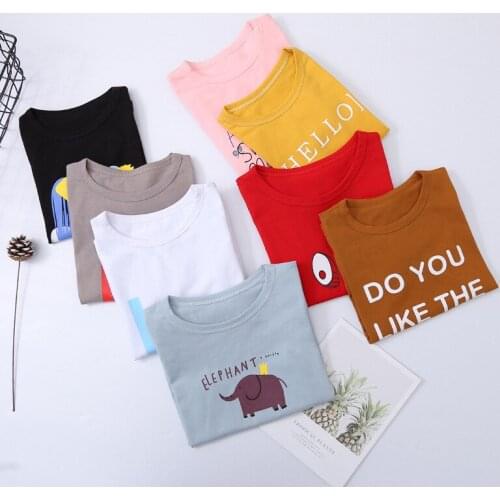 2020 Christmas Boys Girls Short Sleeves T-Shirts Childrens Tshirt Pink Cat T Shirt Baby Girl Tops Kids Tees Girls Tops