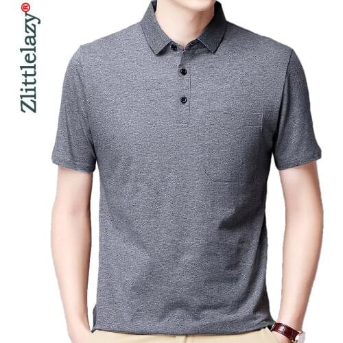 2021 Pocket Short Sleeve Polo Tee Shirt Men Casual Solid Mens Clothing Polos Shirts Mens Fashion Slim Fit Poloshirt Tops 3299