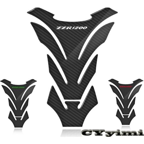 3D Carbon Fiber Motorcycle Fuel Tank Pad Cover Protector Decal Stickers For Kawasaki ZZR1200 ZZR 1200