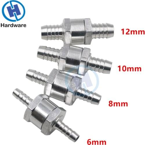 Aluminums Alloy Fuel Non Return Check Valve One Way Petrol Diesel 6/8/10/12MM