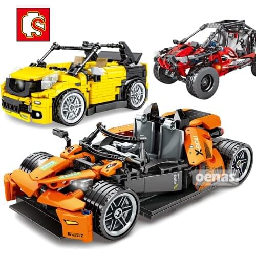 SEMBO Blocks Pull Back off road Beach Buggy Car Building Bricks Vehicle Model Kids Toys for Children Birthday Gifts Man juguetes