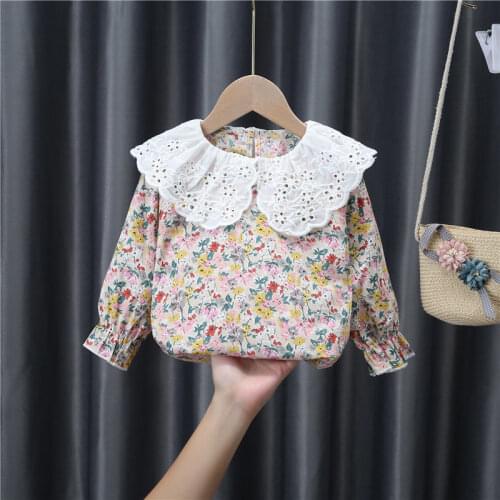 2021 Baby Girls Blouse Flower Spring Autumn Kids Shirt for toddler long sleeve blouses children clothing Girl tops infant 90~130