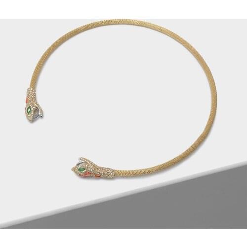 Amorita boutique Cubic zirconia serpentine opening fashion animal neck hoop