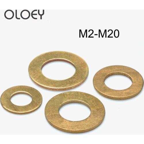 GB97 M2 M2.5 M3 M4 M5 M6 M8 M10 M12 M14 M16 M18 M20 Brass Washer Brass Flat Washer Thickness 0.4/0.5/0.8/1/1.2mm Electrical