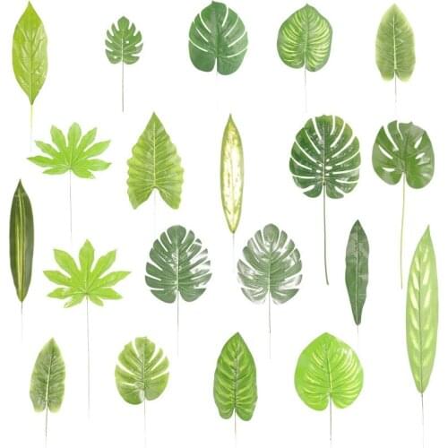 1pc Artificial Monstera Plants Plastic Tropical fake Palm Tree Home Garden Decoration Accessories Photography Decorative Leaves