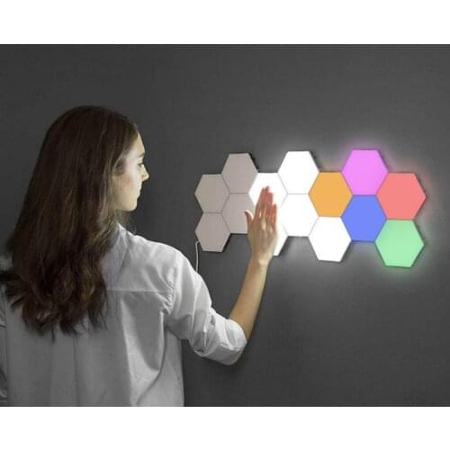 Quantum Light Touch Sensor Night Lights LED Hexagon Light Magnetic Modular touch Wall Lamp Creative Home Decor Color Night lamp