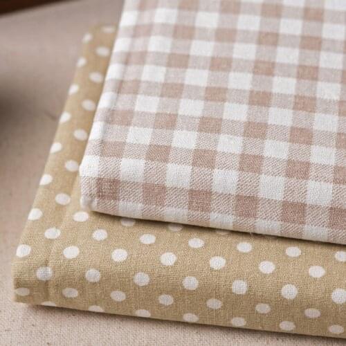 Linen Cotton Fabric Cloth For Patchwork Quilting Dot Fabrics DIY Bags Baby Clothing Dress Handmade Sewing Textile Materials