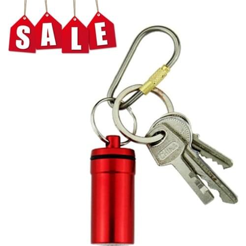 Metal Mini Waterproof Alloy Pill Box Case Bottle Cache Drug Holder Container Keychain Medicine Box Health Care For Travel