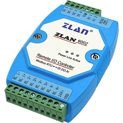 ZLAN6002 RS485 modbus RTU I/O module Digital input output Analog Remote Control switch remote I/O controller industrial used
