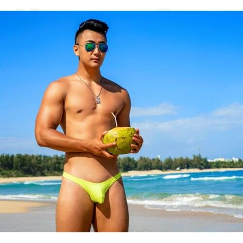 SD682 Summer beach swim trunk solid sexy men swimwear low waist tight men swim briefs thong swimsuits gay man bikinis briefs