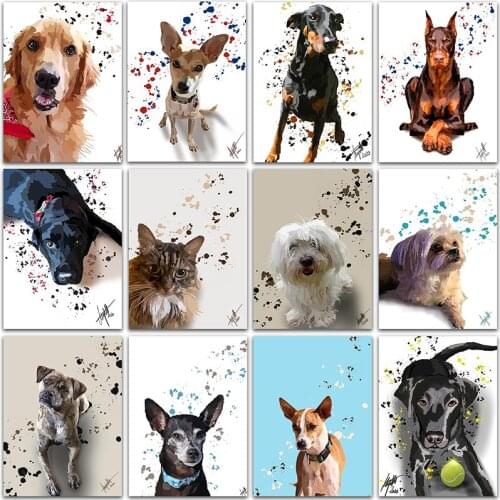 Diamand Full Square&Round 5D DIY Diamond Painting Kit Paint Cartoon animal dog cat embroidery mosaic Cross stitch home decor art