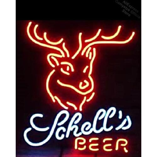 NEON SIGN For Beer Deer NEON Lamp Beer Bar Pub Real GLASS neon signboard neon light wall coron neon signs Neon Bar Lamp Farol