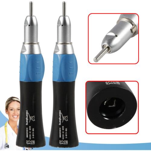 2PCS Dental NSK Style Straight Nose cone Low Speed Handpiece E-Type fit motor Black color