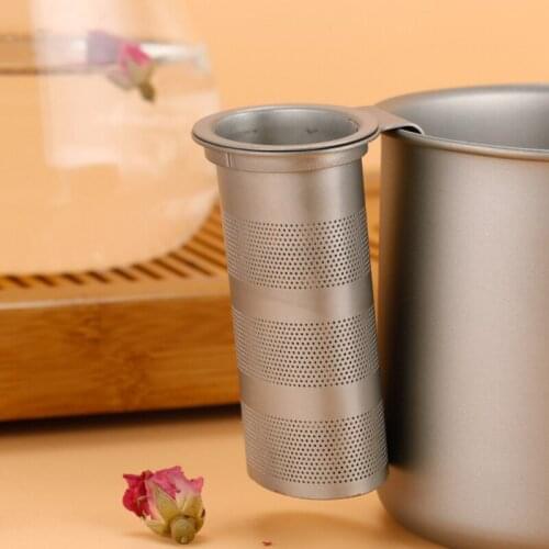 Tea Mesh Infuser Reusable Tea Strainer Teapot Titanium Loose Tea Leaf Spice Filter Drinkware Camping Accessories