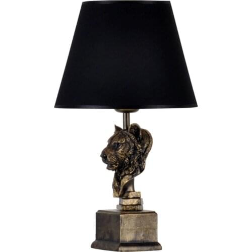 Modern Dizayn Aslan Abajur Gold Siyah Oturma odası yatak odası ofisler mini masa lambası