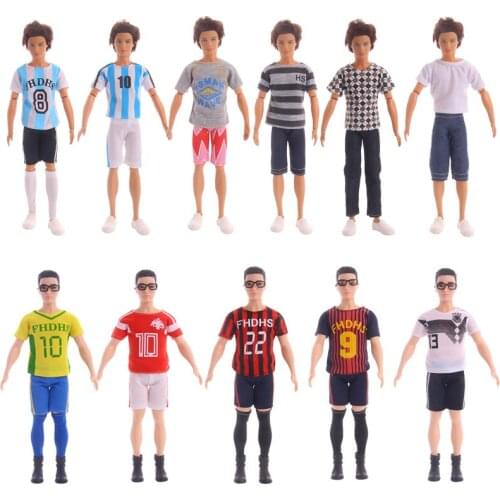 Barbies Sports Suit T-shirt Shorts Man Clothes Accessories For Barbies 1/6BJD Russia DIY Toy Girl 's Gift（Only Sell Clothes