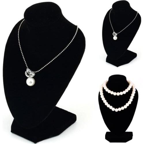 Model Bust Show Exhibitor Black Velvet Durable Jewelry Display Necklace Pendants Mannequin Bracelet Jewelry Stand Display Shelf