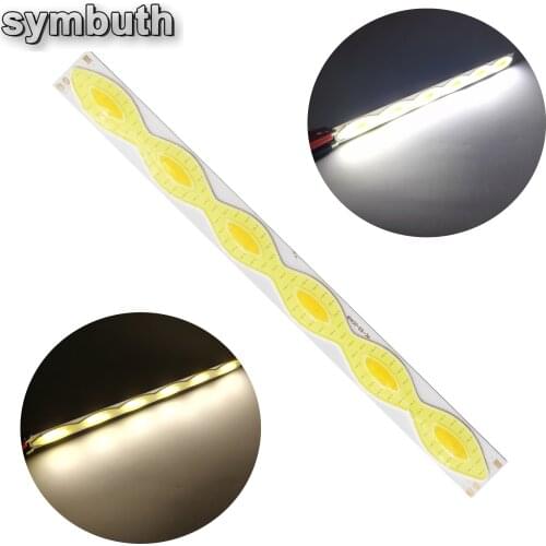 204x18mm DC 12v Led Cob Strip Bar Light Lamp Source Double Color Warm Cold White Led Cob Bulb for Diy Auto Lights