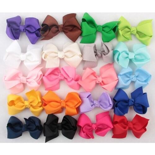 Yundfly 3" 120pcs Ribbon Bows For Girls Headbands Hair Clips Hairpin Chidlren Women DIY Hair Accessories