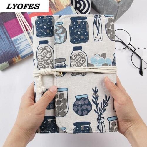 Pocket Notepad 6 Ring Binder A6 Notebooks and Journals Cloth Cover Diary School Supplies Cute Kawaii Notebook Offce Accessories