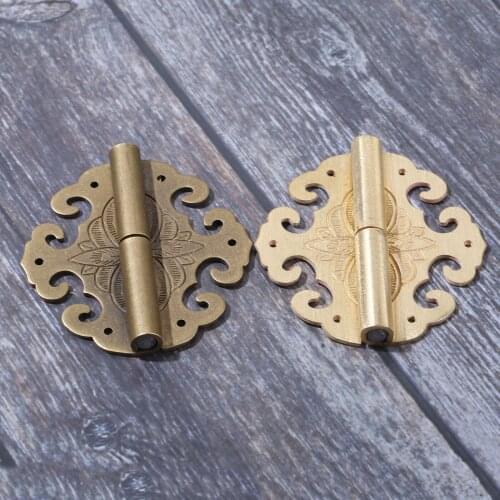 1Pc 60*55mm Left/Right Drawer Door Cabinet Hinges Jewelry Box Decorative Hinge Furniture Hardware Fittings Antique Bronze/Brass