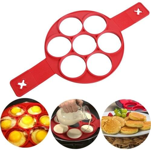 1Pcs Silicone Non Stick Fantastic Egg Pancake Maker Ring Kitchen Baking Omelet Moulds Flip cooker Egg Ring Mold Baking Accessory