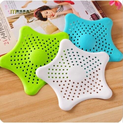 1PC kitchen silicone five-pointed star sink filter bathroom sucker floor drains shower hair sewer colanders strainer LB 269