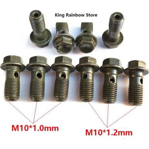 10pcs M10x1.0 M10x1.25 Double Banjo Bolt Motorcycle Drain Oil Screw For Brake Caliper banjo bolt or Brake hose Caliper Master