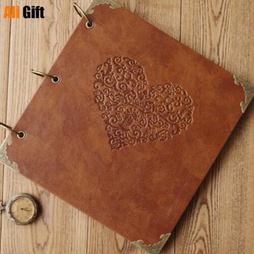 Personalized Vintage Photo Album Leather Baby Wedding Guestbook Alternative /Scrapbook Album