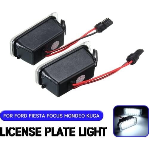 2pc LED License Number Plate Light Lamp For Ford FOCUS MK II FIESTA MK VII MONDEO MK IV KUGA S-MAX 2008-2019