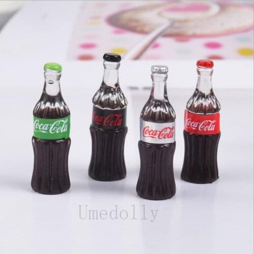 4PCS/SET 1:12 Dollhouse Miniature Simulation Coke bottle Drink Model Miniaturas Play Kitchen Mini Doll Food Toy
