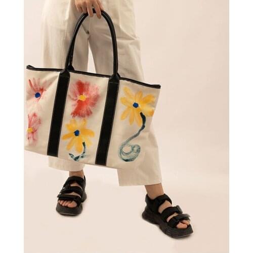Big bag 2020 new shoulder bag cute design flower large capacity tote bag travel vacation bag