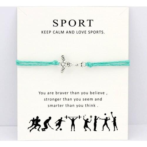 Field Hockey Charm Bracelets Soccer Basketball Softball Baseball Tennis Sports Women Men Girl Boy Unisex Jewelry Drop Shipping