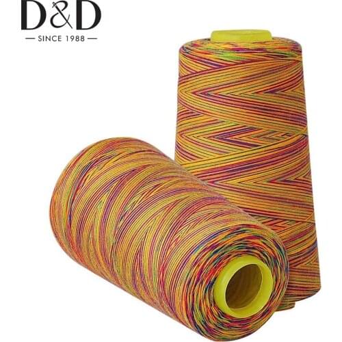 D&D 3000 Yards Rainbow Polyester Sewing Thread DIY Quilting Embroidery Threads for Sewing Machine 40S/2 Sewing Thread