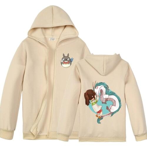 Cute Totoro cartoon printing fashion childrens zipper hooded jacket boys spring and autumn girls sports casual wear
