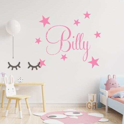 Diy Custom name Rocket spaceship Wall Sticker Home Decoration Accessories For Baby Kids Rooms Decor Wall Art MURAL Drop Shipping