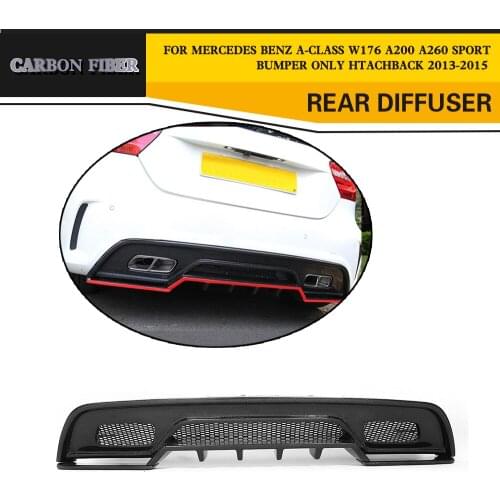 A Class Carbon Fiber Auto Rear Diffuser lip for Mercedes Benz W176 A260 Sport Bumper Only 2013 2014 2015 Car Styling