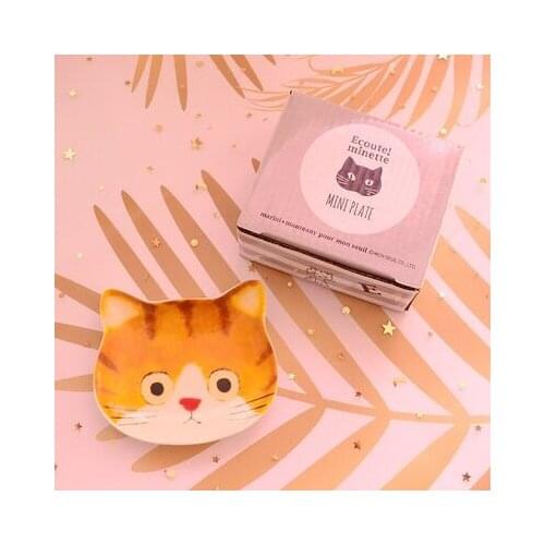 Cute Cat Ceramic Dish,Chic Ring Dish Jewelry Dish,Dessert Plate Cake Plate,Condiment Dishes,Meow Porcelain Home Decor Cat Lover