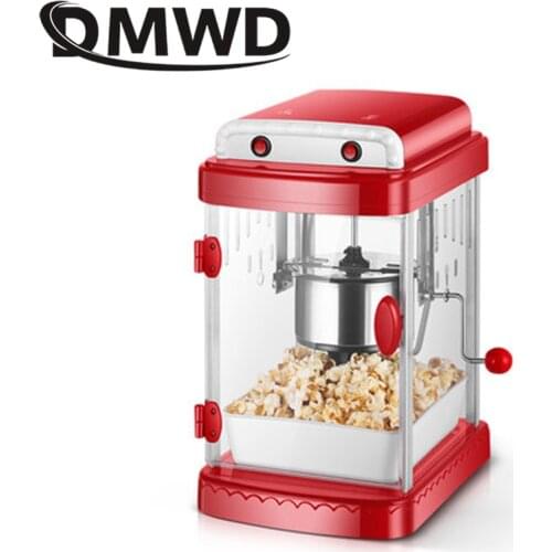 Commercial Household Popcorn Machine Hot Air Oil Popped Corn Popper Automatic DIY Popcorn Maker Heating Non-Stick Pot EU US Plug