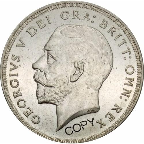 Great Britain 1 Crown George V Wreath Crown 1932 Brass Plated Silver Copy Coin Commemorative COINS