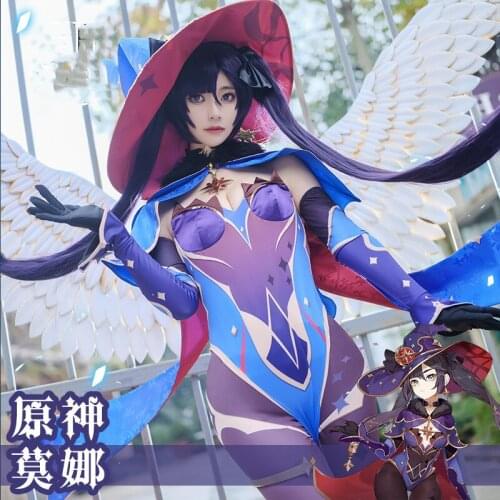 Hot Game Genshin Impact Mona Cosplay Costume Carnival Halloween Costumes Women Party Sexy Dress Uniform Cartoon Outfit
